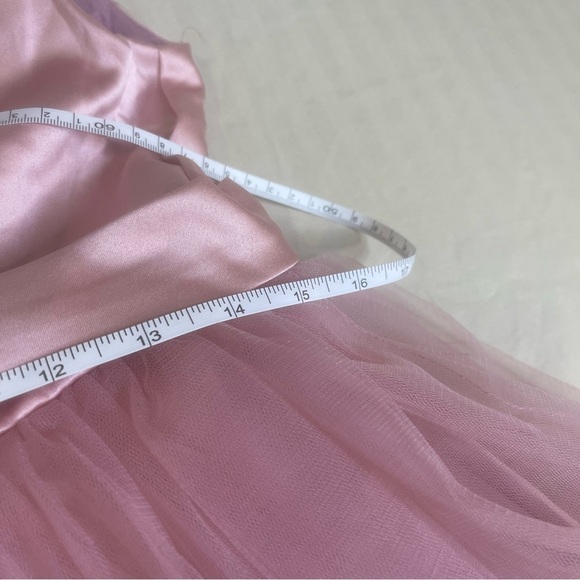 NNJXD Pink Flower Girl Formal Dress Zipper Closure Size Tab 160 Age 11-12 years - Picture 6 of 13